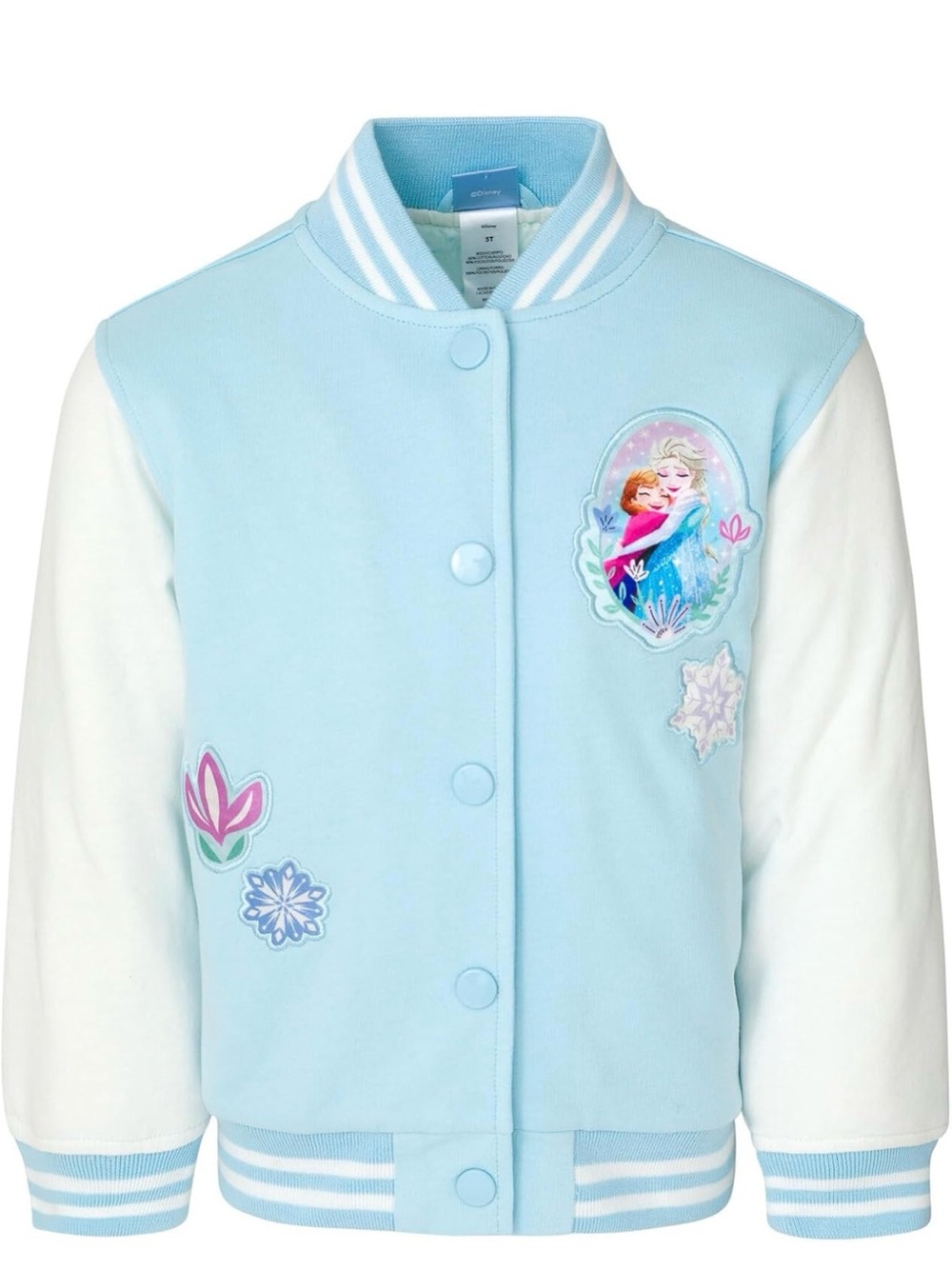 LIKE NEW Disney Frozen Varsity Bomber Jacket Sz 6